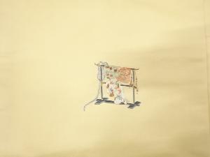 アンティーク　誰が袖模様刺繍名古屋帯